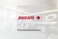 Ducati on glossy office wall realistic texture